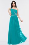 ColsBM Anabella Teal Modern A-line Asymmetric Neckline Zip up Floor Length Bridesmaid Dresses