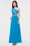 ColsBM Gemma Cornflower Blue Mature A-line Sleeveless Asymmetric Appliques Bridesmaid Dresses