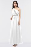 ColsBM Gemma White Mature A-line Sleeveless Asymmetric Appliques Bridesmaid Dresses