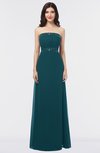 ColsBM Elena Blue Green Elegant A-line Strapless Criss-cross Straps Floor Length Appliques Bridesmaid Dresses