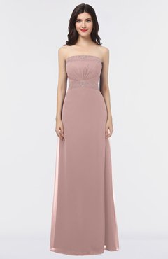 ColsBM Elena Blush Pink Elegant A-line Strapless Criss-cross Straps Floor Length Appliques Bridesmaid Dresses