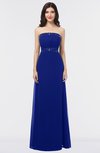 ColsBM Elena Electric Blue Elegant A-line Strapless Criss-cross Straps Floor Length Appliques Bridesmaid Dresses