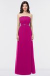 ColsBM Elena Hot Pink Elegant A-line Strapless Criss-cross Straps Floor Length Appliques Bridesmaid Dresses