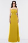 ColsBM Elena Lemon Curry Elegant A-line Strapless Criss-cross Straps Floor Length Appliques Bridesmaid Dresses