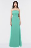 ColsBM Elena Mint Green Elegant A-line Strapless Criss-cross Straps Floor Length Appliques Bridesmaid Dresses