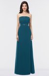 ColsBM Elena Moroccan Blue Elegant A-line Strapless Criss-cross Straps Floor Length Appliques Bridesmaid Dresses