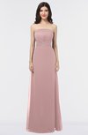 ColsBM Elena Silver Pink Elegant A-line Strapless Criss-cross Straps Floor Length Appliques Bridesmaid Dresses