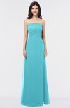 ColsBM Elena Turquoise Elegant A-line Strapless Criss-cross Straps Floor Length Appliques Bridesmaid Dresses