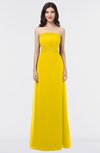 ColsBM Elena Yellow Elegant A-line Strapless Criss-cross Straps Floor Length Appliques Bridesmaid Dresses