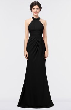 ColsBM Miranda Black Antique Halter Sleeveless Zip up Floor Length Bridesmaid Dresses