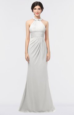 ColsBM Miranda Cloud White Antique Halter Sleeveless Zip up Floor Length Bridesmaid Dresses