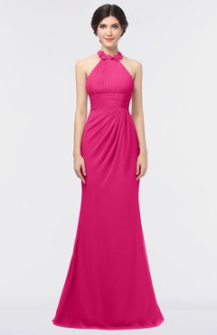 ColsBM Miranda Fandango Pink Antique Halter Sleeveless Zip up Floor Length Bridesmaid Dresses