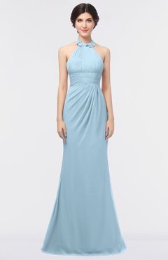 ColsBM Miranda Ice Blue Antique Halter Sleeveless Zip up Floor Length Bridesmaid Dresses