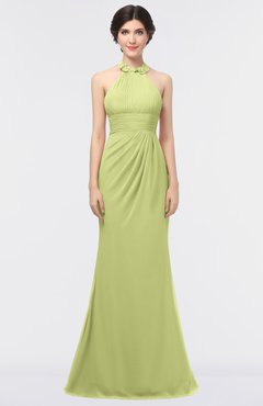 ColsBM Miranda Lime Green Antique Halter Sleeveless Zip up Floor Length Bridesmaid Dresses