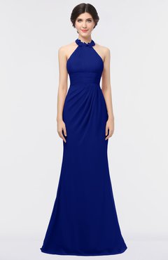 ColsBM Miranda Nautical Blue Antique Halter Sleeveless Zip up Floor Length Bridesmaid Dresses