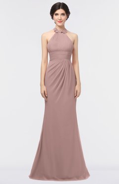 ColsBM Miranda Nectar Pink Antique Halter Sleeveless Zip up Floor Length Bridesmaid Dresses