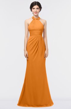 ColsBM Miranda Orange Antique Halter Sleeveless Zip up Floor Length Bridesmaid Dresses