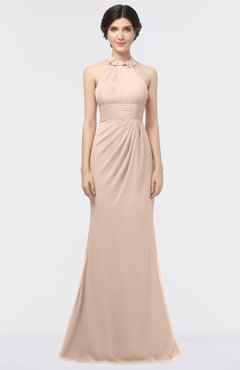 ColsBM Miranda Peach Puree Antique Halter Sleeveless Zip up Floor Length Bridesmaid Dresses