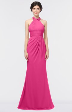 ColsBM Miranda Rose Pink Antique Halter Sleeveless Zip up Floor Length Bridesmaid Dresses