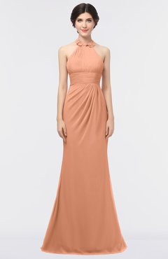 ColsBM Miranda Salmon Antique Halter Sleeveless Zip up Floor Length Bridesmaid Dresses