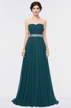 ColsBM Zahra Blue Green Elegant A-line Strapless Sleeveless Half Backless Bridesmaid Dresses