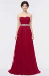 ColsBM Zahra Dark Red Elegant A-line Strapless Sleeveless Half Backless Bridesmaid Dresses