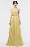 ColsBM Zahra Gold Elegant A-line Strapless Sleeveless Half Backless Bridesmaid Dresses