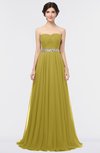 ColsBM Zahra Golden Olive Elegant A-line Strapless Sleeveless Half Backless Bridesmaid Dresses