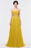 ColsBM Zahra Lemon Curry Elegant A-line Strapless Sleeveless Half Backless Bridesmaid Dresses