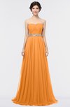 ColsBM Zahra Orange Elegant A-line Strapless Sleeveless Half Backless Bridesmaid Dresses