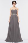 ColsBM Zahra Ridge Grey Elegant A-line Strapless Sleeveless Half Backless Bridesmaid Dresses