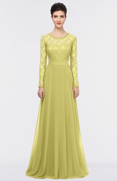 ColsBM Shelly Daffodil Romantic A-line Long Sleeve Floor Length Lace Bridesmaid Dresses