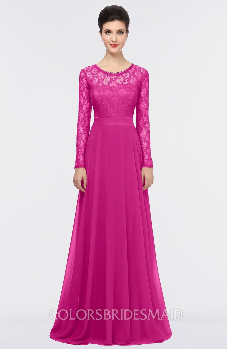 long sleeve pink bridesmaid dresses