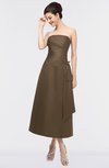 ColsBM Isabella Cocoa Brown Elegant A-line Bateau Sleeveless Zip up Ruching Evening Dresses