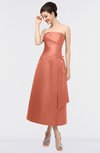 ColsBM Isabella Crabapple Elegant A-line Bateau Sleeveless Zip up Ruching Evening Dresses