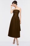 ColsBM Isabella Fudge Brown Elegant A-line Bateau Sleeveless Zip up Ruching Evening Dresses