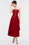ColsBM Isabella Haute Red Elegant A-line Bateau Sleeveless Zip up Ruching Evening Dresses