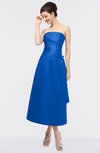 ColsBM Isabella Royal Blue Elegant A-line Bateau Sleeveless Zip up Ruching Evening Dresses