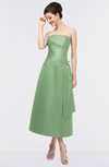 ColsBM Isabella Sage Green Elegant A-line Bateau Sleeveless Zip up Ruching Evening Dresses