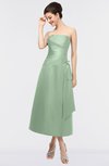 ColsBM Isabella Smoke Green Elegant A-line Bateau Sleeveless Zip up Ruching Evening Dresses
