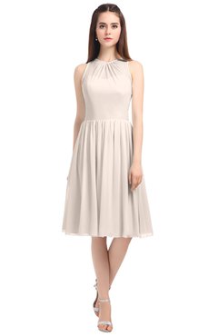 ColsBM Ivory Cream Pink Elegant A-line Jewel Zip up Knee Length Bridesmaid Dresses