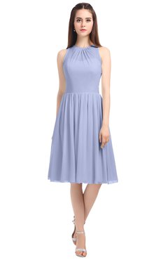 ColsBM Ivory Lavender Elegant A-line Jewel Zip up Knee Length Bridesmaid Dresses