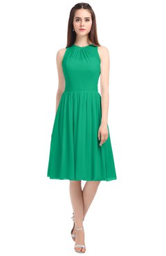 ColsBM Ivory Pepper Green Elegant A-line Jewel Zip up Knee Length Bridesmaid Dresses