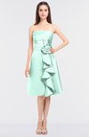 ColsBM Elora Aqua Glamorous Sleeveless Zip up Knee Length Flower Bridesmaid Dresses