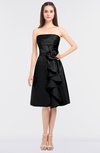ColsBM Elora Black Glamorous Sleeveless Zip up Knee Length Flower Bridesmaid Dresses