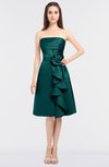 ColsBM Elora Blue Green Glamorous Sleeveless Zip up Knee Length Flower Bridesmaid Dresses