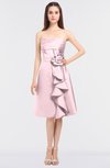 ColsBM Elora Blush Glamorous Sleeveless Zip up Knee Length Flower Bridesmaid Dresses