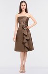 ColsBM Elora Bronze Brown Glamorous Sleeveless Zip up Knee Length Flower Bridesmaid Dresses