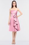 ColsBM Elora Carnation Pink Glamorous Sleeveless Zip up Knee Length Flower Bridesmaid Dresses