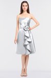 ColsBM Elora Glacier Gray Glamorous Sleeveless Zip up Knee Length Flower Bridesmaid Dresses